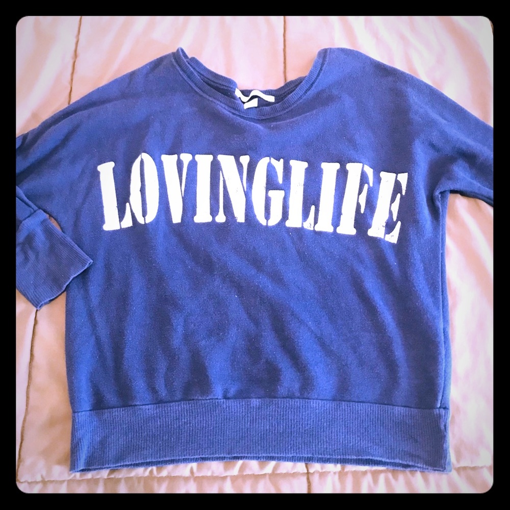 Cute lightweight crew neck sweatshirt - 3/4 sleeve